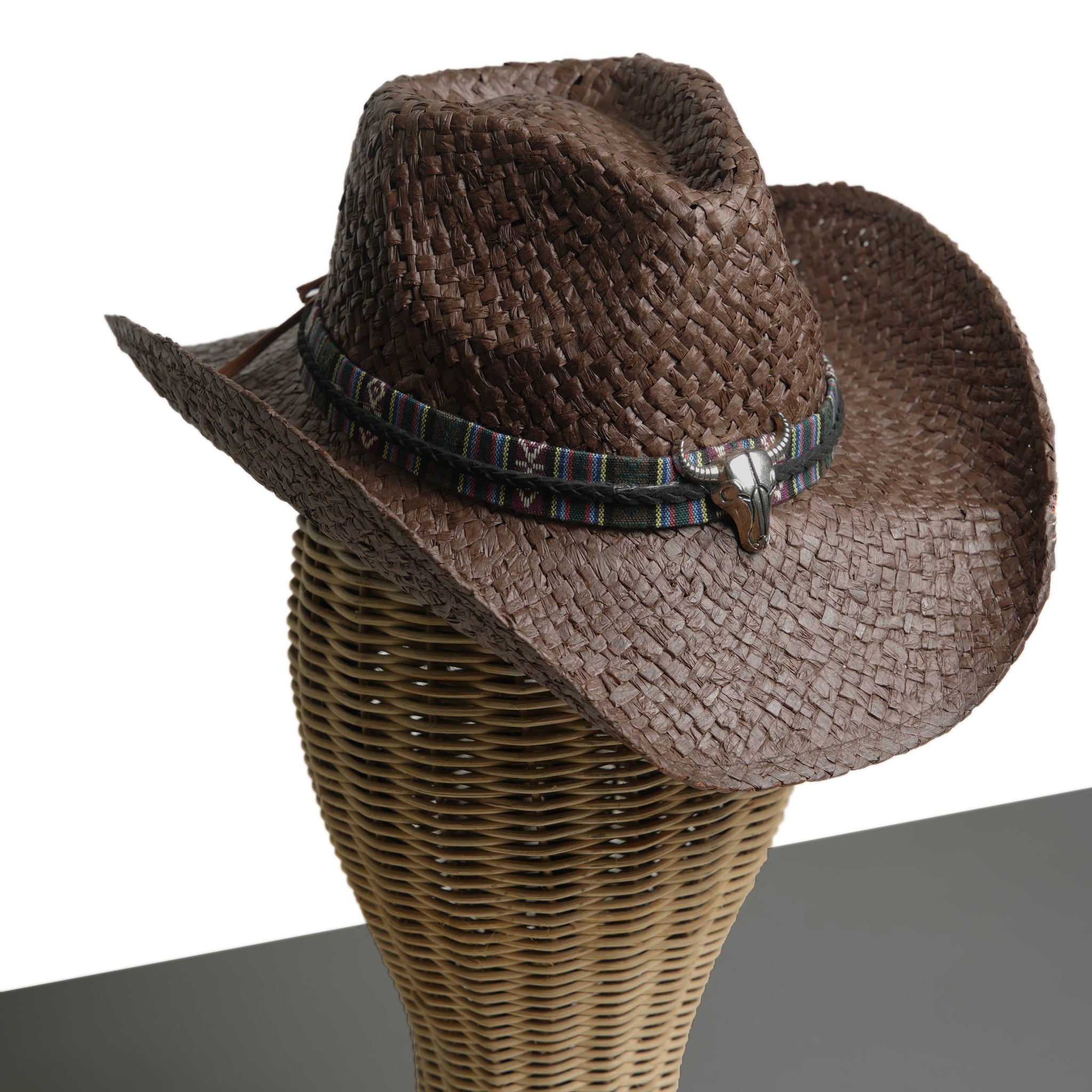 Chokore Handcrafted Cowboy Hat with Ox head Belt (Brown)