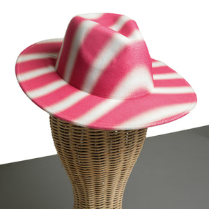 Chokore Chokore Wool Fedora Hat (Pink & White) Chokore Wool Fedora Hat (Pink & White) 