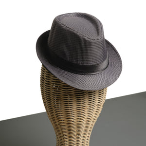 Chokore Chokore Fedora Hat in Houndstooth Pattern (Dark Grey) Chokore Fedora Hat in Houndstooth Pattern (Dark Grey) 
