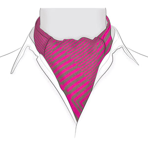Chokore Chokore Striped Silk Cravat (Magenta) Chokore Striped Silk Cravat (Magenta) 