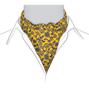 Chokore Chokore Yellow & Blue Bird print Silk Cravat Chokore Yellow & Blue Bird print Silk Cravat 