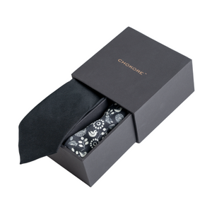 Chokore  Chokore Special 2-in-1 Black Gift Set for Him (Pocket Square & Solid Black Necktie) 
