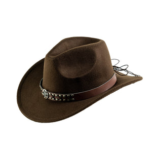 Chokore Chokore Cowboy Hat with Vegan Leather Embellished Belt (Chocolate Brown) Chokore Cowboy Hat with Vegan Leather Embellished Belt (Chocolate Brown) 