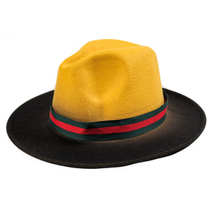 Chokore Chokore Double-tone Ombre Fedora Hat (Yellow & Black) Chokore Double-tone Ombre Fedora Hat (Yellow & Black) 