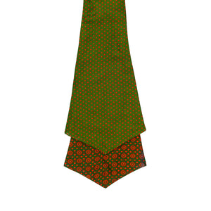 Chokore Chokore Tangerine & Green Silk Cravat Chokore Tangerine & Green Silk Cravat 