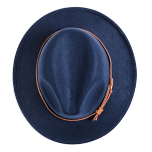 Chokore Chokore Fedora Hat with Vegan Leather Belt (Enamel Blue) Chokore Fedora Hat with Vegan Leather Belt (Enamel Blue) 
