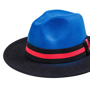 Chokore Chokore Double-tone Ombre Fedora Hat (Blue & Black) Chokore Double-tone Ombre Fedora Hat (Blue & Black) 
