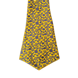 Chokore Chokore Yellow & Blue Bird print Silk Cravat Chokore Yellow & Blue Bird print Silk Cravat 