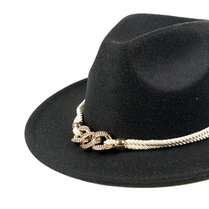 Chokore Chokore Fedora Hat with Belt Buckle (Black) Chokore Fedora Hat with Belt Buckle (Black) 