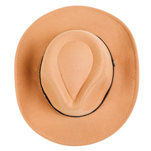Chokore Chokore Cowboy Hat with Vegan Leather Belt (Camel) Chokore Cowboy Hat with Vegan Leather Belt (Camel) 
