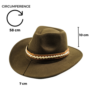 Chokore Chokore Cowboy Hat with Braided PU Belt (Forest Green) Chokore Cowboy Hat with Braided PU Belt (Forest Green) 