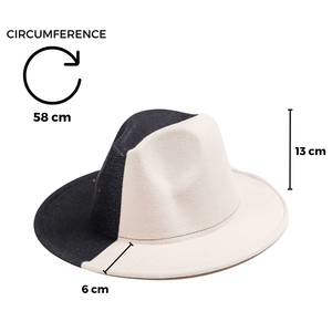 Chokore Chokore Half and Half Fedora Hat (Black & White) Chokore Half and Half Fedora Hat (Black & White) 