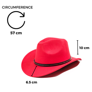 Chokore Chokore Cowboy Hat with Belt Band (Red) Chokore Cowboy Hat with Belt Band (Red) 