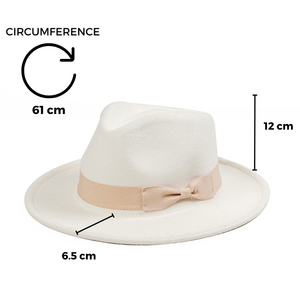 Chokore Chokore Fedora Hat with Bow Ribbon (White) Chokore Fedora Hat with Bow Ribbon (White) 