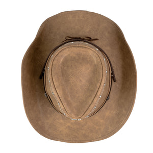 Chokore Chokore PU Leather Cowboy Hat with Ox Head (Camel) Chokore PU Leather Cowboy Hat with Ox Head (Camel) 