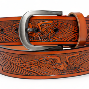 Chokore Chokore Eagle Engraved Pure Leather Belt (Camel) Chokore Eagle Engraved Pure Leather Belt (Camel) 