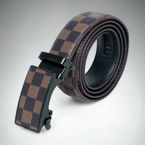Chokore Chokore Casual Checkered Leather Belt (Brown) Chokore Casual Checkered Leather Belt (Brown) 