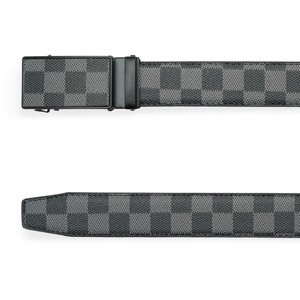 Chokore Chokore Casual Checkered Leather Belt (Gray) Chokore Casual Checkered Leather Belt (Gray) 
