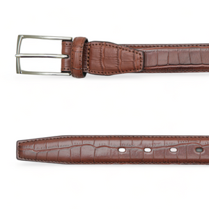 Chokore Chokore Crocodile Pattern Formal Pure Leather Belt (Brown) Chokore Crocodile Pattern Formal Pure Leather Belt (Brown) 