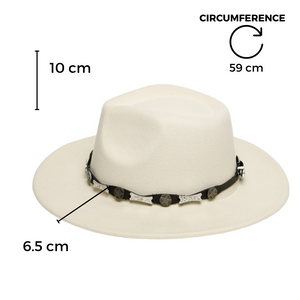 Chokore  Chokore Cowboy Hat with Buckle Belt (Off White) 
