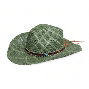Chokore Chokore Handcrafted Straw Cowboy Hat (Green) Chokore Handcrafted Straw Cowboy Hat (Green) 