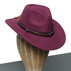 Chokore  Chokore American Cowhead Fedora Hat (Burgundy) 