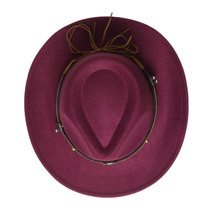 Chokore Chokore American Cowhead Fedora Hat (Burgundy) Chokore American Cowhead Fedora Hat (Burgundy) 