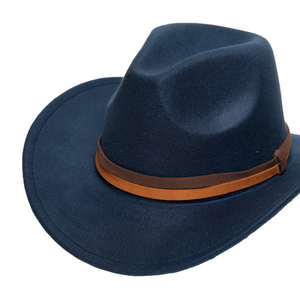 Chokore Chokore cowboy Hat with dual tone band(Navy Blue) Chokore cowboy Hat with dual tone band(Navy Blue) 