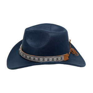 Chokore Chokore Ethnic Tibetan Cowboy Hat (Navy Blue) Chokore Ethnic Tibetan Cowboy Hat (Navy Blue) 