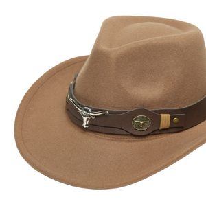 Chokore Chokore cowboy hat with Ox head belt  (khaki) Chokore cowboy hat with Ox head belt  (khaki) 