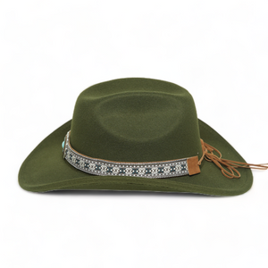 Chokore Chokore Ethnic Tibetan Cowboy Hat (Forest Green) Chokore Ethnic Tibetan Cowboy Hat (Forest Green) 