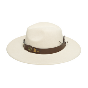 Chokore Chokore fedora hat with Ox head belt  (Off White) Chokore fedora hat with Ox head belt  (Off White) 