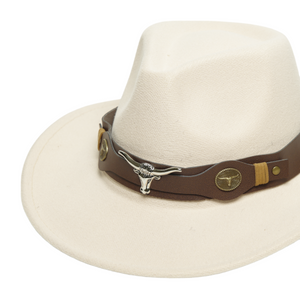 Chokore Chokore cowboy hat with Ox head belt  (Off White) Chokore cowboy hat with Ox head belt  (Off White) 