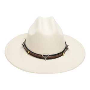 Chokore Chokore American Cowhead Pinched Cowboy Hat   (Off White) Chokore American Cowhead Pinched Cowboy Hat   (Off White) 