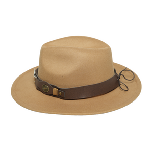 Chokore Chokore Fedora Hat with Ox head belt  (Light Brown) Chokore Fedora Hat with Ox head belt  (Light Brown) 