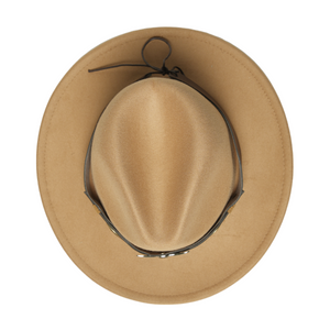 Chokore Chokore Fedora Hat with Ox head belt  (Light Brown) Chokore Fedora Hat with Ox head belt  (Light Brown) 