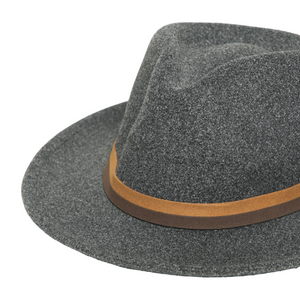 Chokore Chokore Fedora Hat with Dual Tone Band (Dark Gray) Chokore Fedora Hat with Dual Tone Band (Dark Gray) 