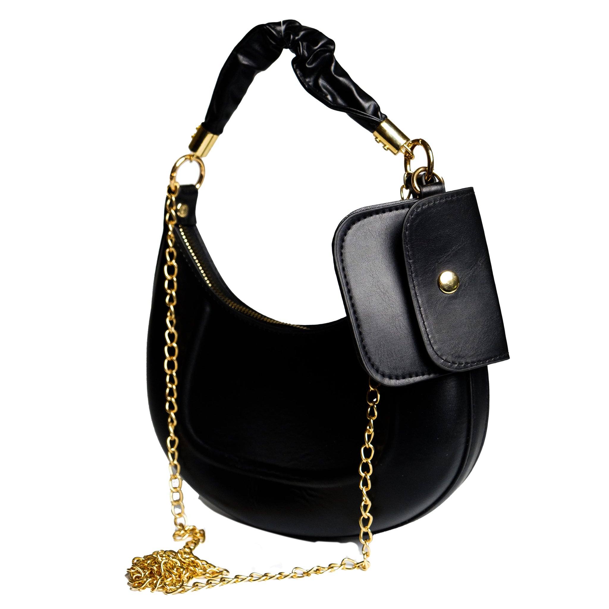 Chokore Baguette Bag with Gold Chain (Black)