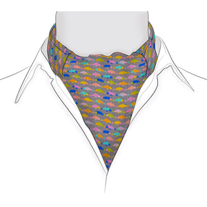 Chokore  Chokore multicolor Fish print Silk Cravat 