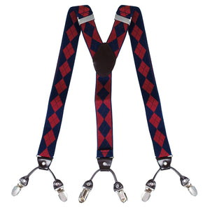 Chokore Chokore Stretchy Y-shaped Suspenders with 6-clips (Navy Blue & Red) Chokore Stretchy Y-shaped Suspenders with 6-clips (Navy Blue & Red) 