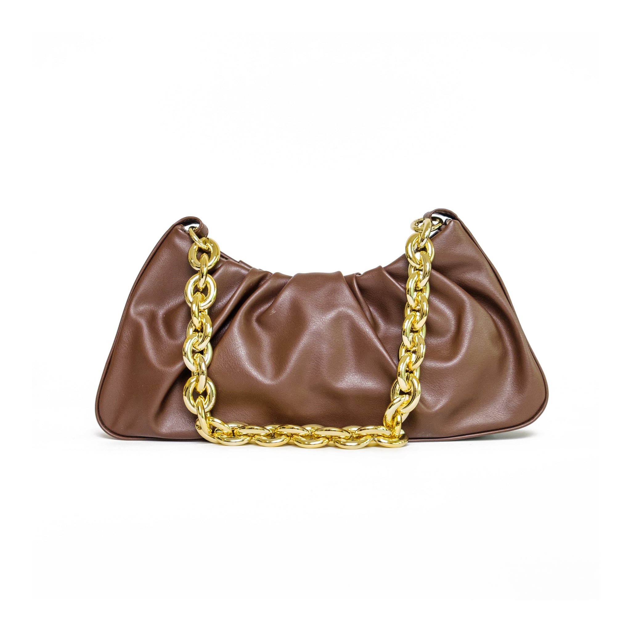 Chokore Cloud Bag with Golden Chain (Brown)