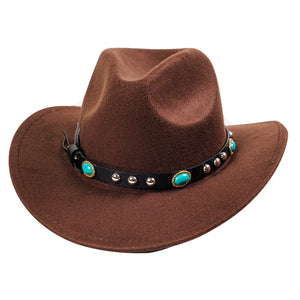 Chokore  Chokore Cowboy Hat with Rhinestone Belt (Chocolate Brown) 