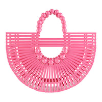 Chokore Bamboo Tote - Handcrafted Basket Bag for Women Pink