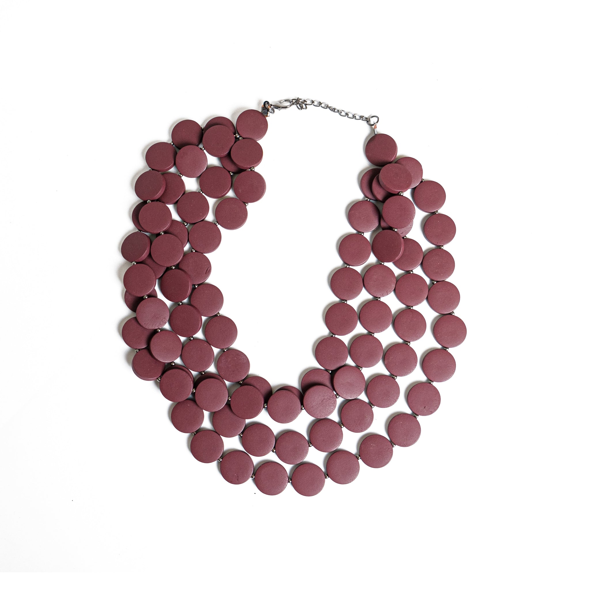 Chokore Bohemian Necklace with Wooden Beads (Deep Red)