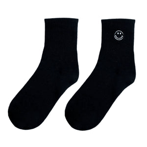 Chokore Chokore Embroidered Smiley Socks (Black) Chokore Embroidered Smiley Socks (Black) 
