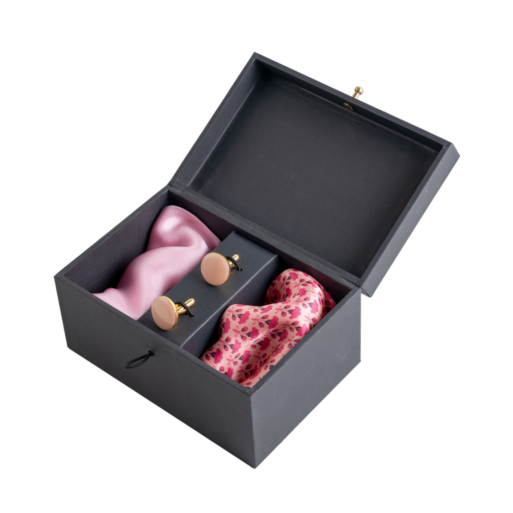 Chokore Special 3-in-1 Gift Set, Pink (2 Pocket Squares and Cufflinks)