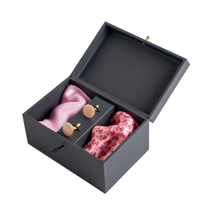 Chokore  Chokore Special 3-in-1 Gift Set, Pink (2 Pocket Squares and Cufflinks) 