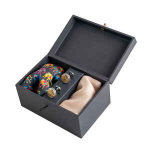 Chokore  Chokore Special 3-in-1 Gift Set, Beige (2 Pocket Squares and Cufflinks) 