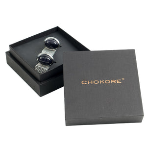 Chokore Chokore Sandstone Chain Cufflinks (Black) Chokore Sandstone Chain Cufflinks (Black) 