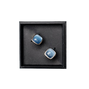 Chokore Chokore Squircle Cufflinks with Stone (Light Blue) Chokore Squircle Cufflinks with Stone (Light Blue) 